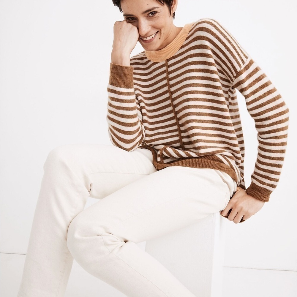 Madewell Merino Wool Stripe-Play Smithe Pullover Sweater in Coziest Yarn Size S